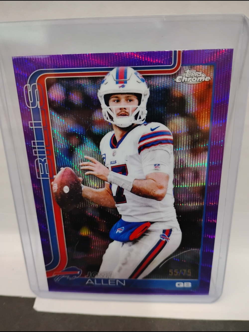Topps Chrome Josh Allen Football Card - Purple Holo